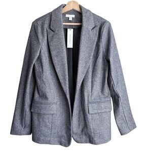 Topshop Open Front Blazer Jacket Gray | Minimalist Office Work Preppy 4 NWT